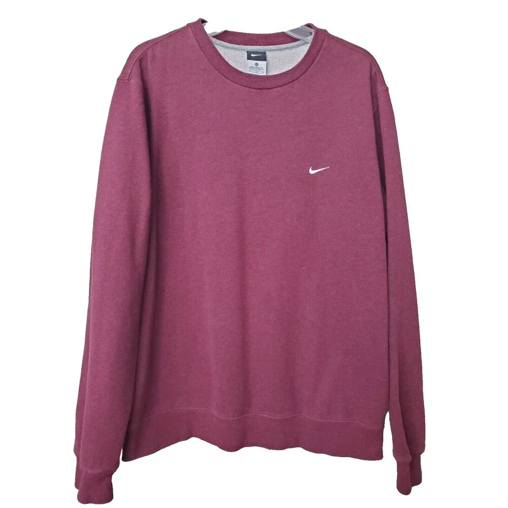 Nike Men's Pullover Purple Red Long Sleeve Sweatshirt XL 341570-601 Swoosh